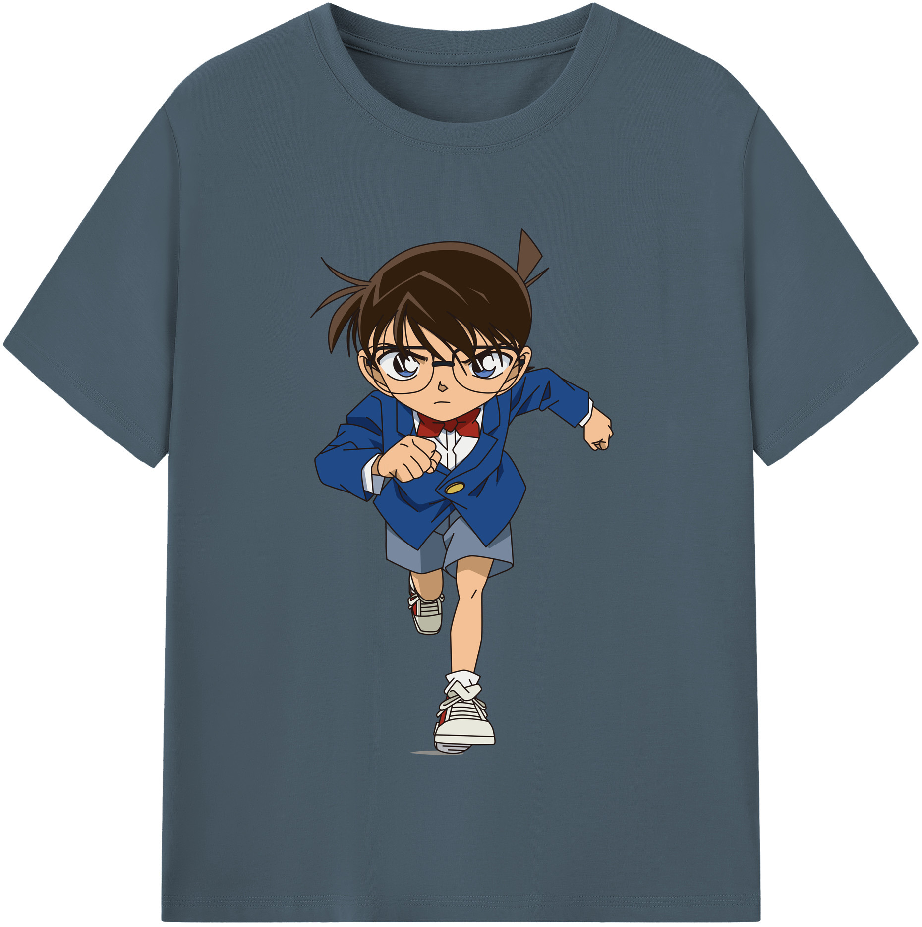 （画像用） 名探偵コナン 江戸川 コナン Detective Conan Conan Edogawa 綿100％半袖Tシャツ（フロントプリント）